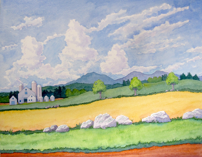 Barns Silos & Landscape Elements in Threes.