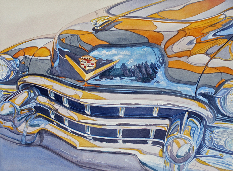 A Great Road Car under a Yellow & White Canopy.