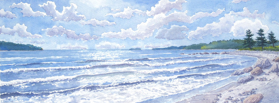 Sunlight on the Water at the Shore.